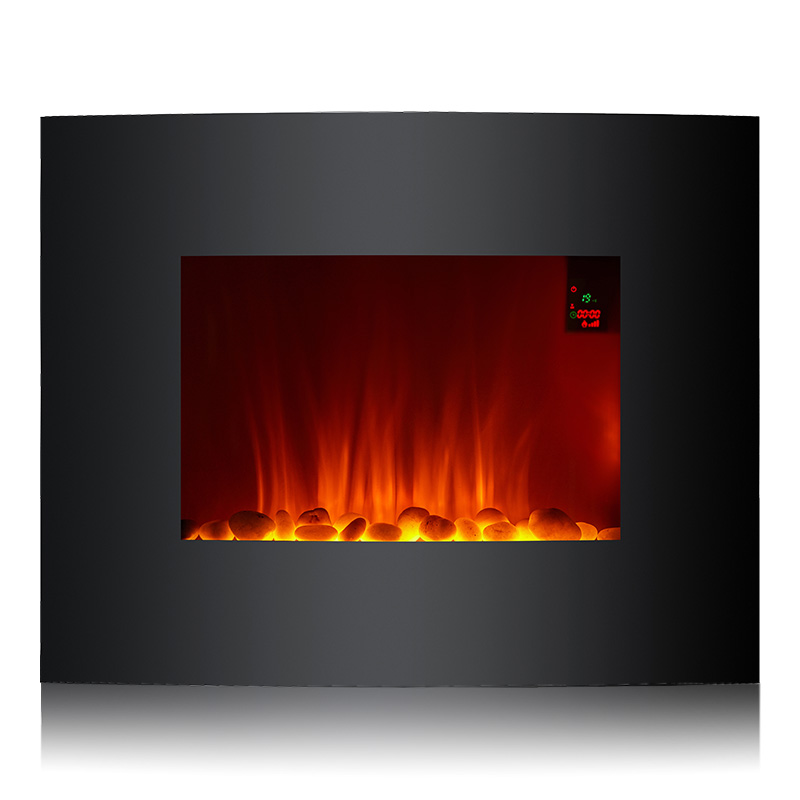 EF-11A 26' Curved Face Wall Fireplace inectus, cum Lapide Ember Bed