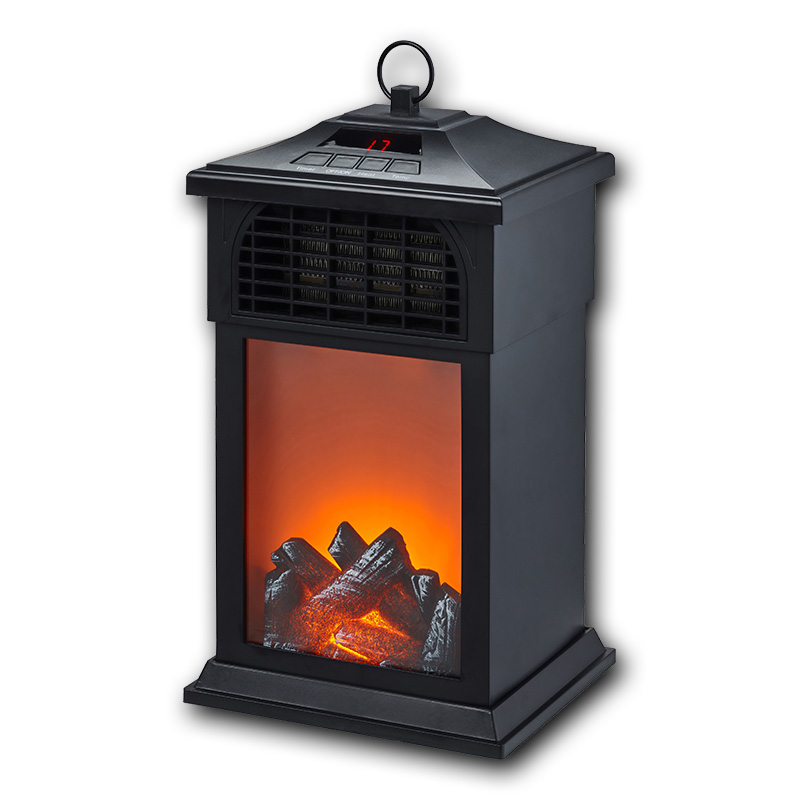 FD-1905 Black 600W Lantern Fireplace Heater
